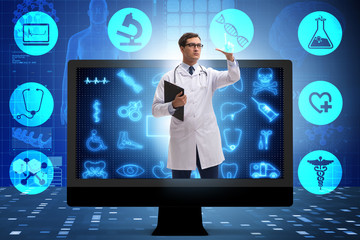 Telehealth concept with doctor doing remote check-up