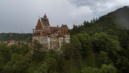 Fototapeta premium Aerial view of a castle on a sunny day