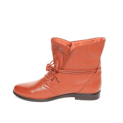 Women's demi-season shoes leather isolated on white background