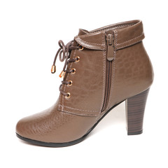 Women's demi-season shoes leather isolated on white background