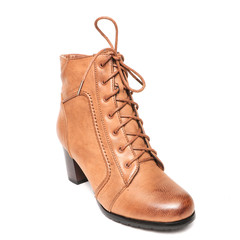 Women's demi-season shoes leather isolated on white background