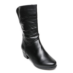 Women's demi-season shoes leather isolated on white background