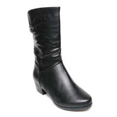 Women's demi-season shoes leather isolated on white background