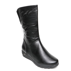 Women's demi-season shoes leather isolated on white background