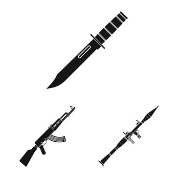 Vector illustration of weapon and gun logo. Collection of weapon and army vector icon for stock.
