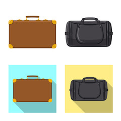 Vector illustration of suitcase and baggage logo. Collection of suitcase and journey stock vector illustration.