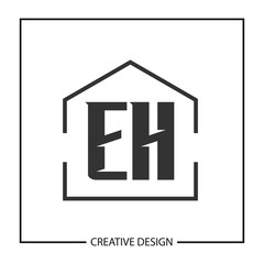 Initial Letter EH Logo Template Design Vector Illustration