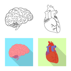 Isolated object of body and human logo. Collection of body and medical stock vector illustration.