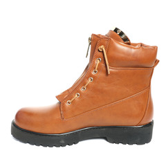 Women's demi-season shoes leather isolated on white background