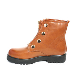 Women's demi-season shoes leather isolated on white background