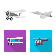Vector design of plane and transport logo. Set of plane and sky vector icon for stock.