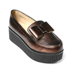 Women's demi-season shoes leather isolated on white background