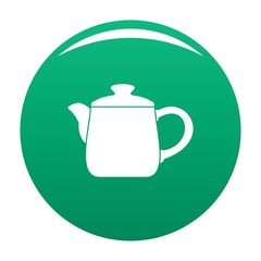 Ceramic kettle icon. Simple illustration of ceramic kettle vector icon for any design green