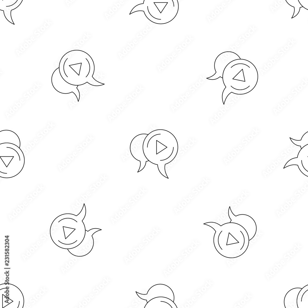 Poster audio chat bubble pattern seamless vector repeat geometric for any web design
