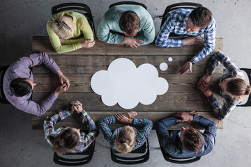 Business opinion dialog cloud - obrazy, fototapety, plakaty