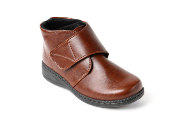 Women's demi-season shoes leather isolated on white background