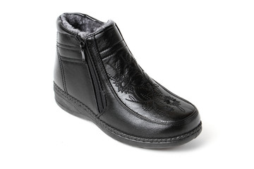 Women's demi-season shoes leather isolated on white background