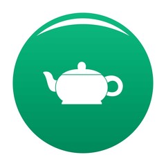 Hot teapot icon. Simple illustration of hot teapot vector icon for any design green