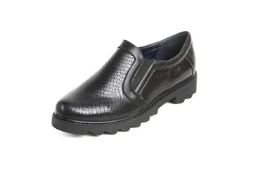 Women's demi-season shoes leather isolated on white background