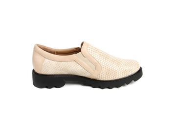 Women's demi-season shoes leather isolated on white background