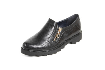 Women's demi-season shoes leather isolated on white background