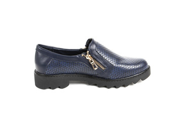 Women's demi-season shoes leather isolated on white background