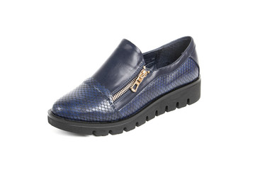 Women's demi-season shoes leather isolated on white background