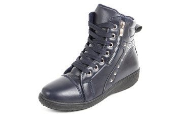 Women's demi-season shoes leather isolated on white background