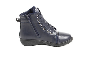 Women's demi-season shoes leather isolated on white background