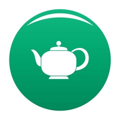 Teapot with handle icon. Simple illustration of teapot with handle vector icon for any design green
