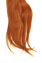 Disheveled red hair isolated on white background