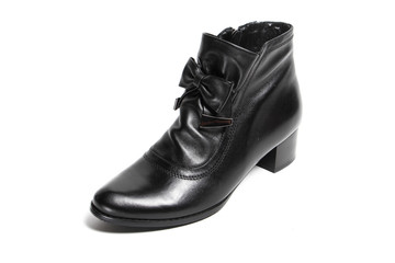 Women's demi-season shoes leather isolated on white background