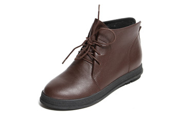 Women's demi-season shoes leather isolated on white background