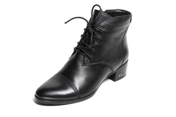 Women's demi-season shoes leather isolated on white background