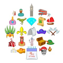 Old icons set. Cartoon set of 25 old vector icons for web isolated on white background