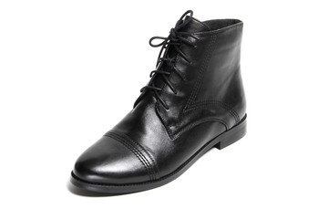 Women's demi-season shoes leather isolated on white background