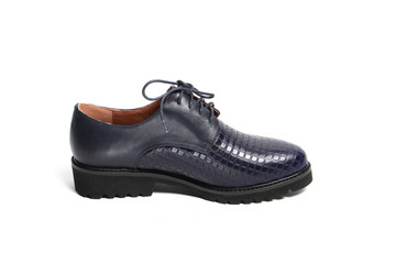 Women's demi-season shoes leather isolated on white background