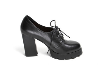 Women's demi-season shoes leather isolated on white background