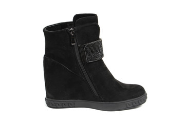 Women's demi-season shoes leather isolated on white background