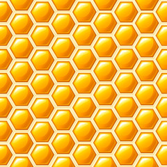 Seamless pattern. Honeycomb flat style. Vector illustration. Medical abstract pattern, honey natural product