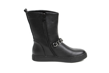 Women's demi-season shoes leather isolated on white background