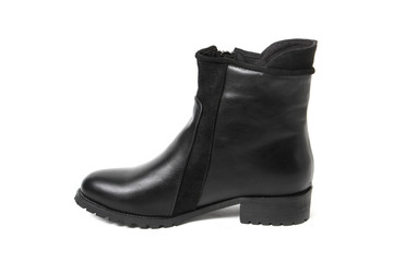 Women's demi-season shoes leather isolated on white background