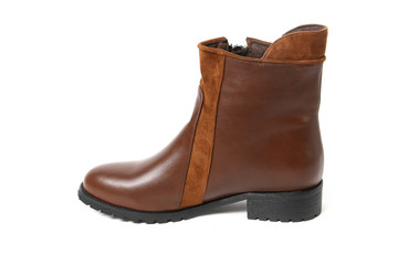 Women's demi-season shoes leather isolated on white background