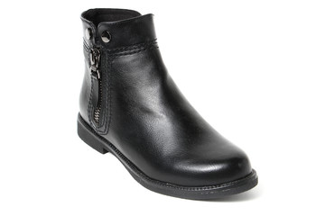 Women's demi-season shoes leather isolated on white background