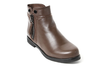 Women's demi-season shoes leather isolated on white background