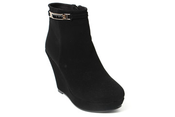 Women's demi-season shoes leather isolated on white background