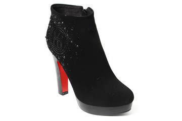 Women's demi-season shoes leather isolated on white background