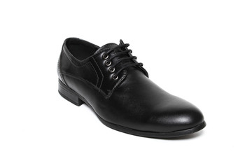Office leathers man shoes isolated on white