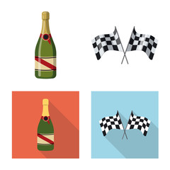 Vector design of car and rally icon. Collection of car and race stock symbol for web.
