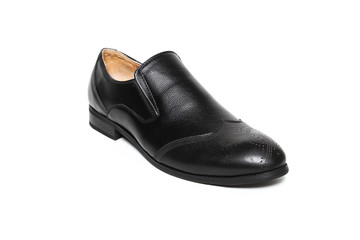 Office leathers man shoes isolated on white